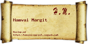 Hamvai Margit névjegykártya